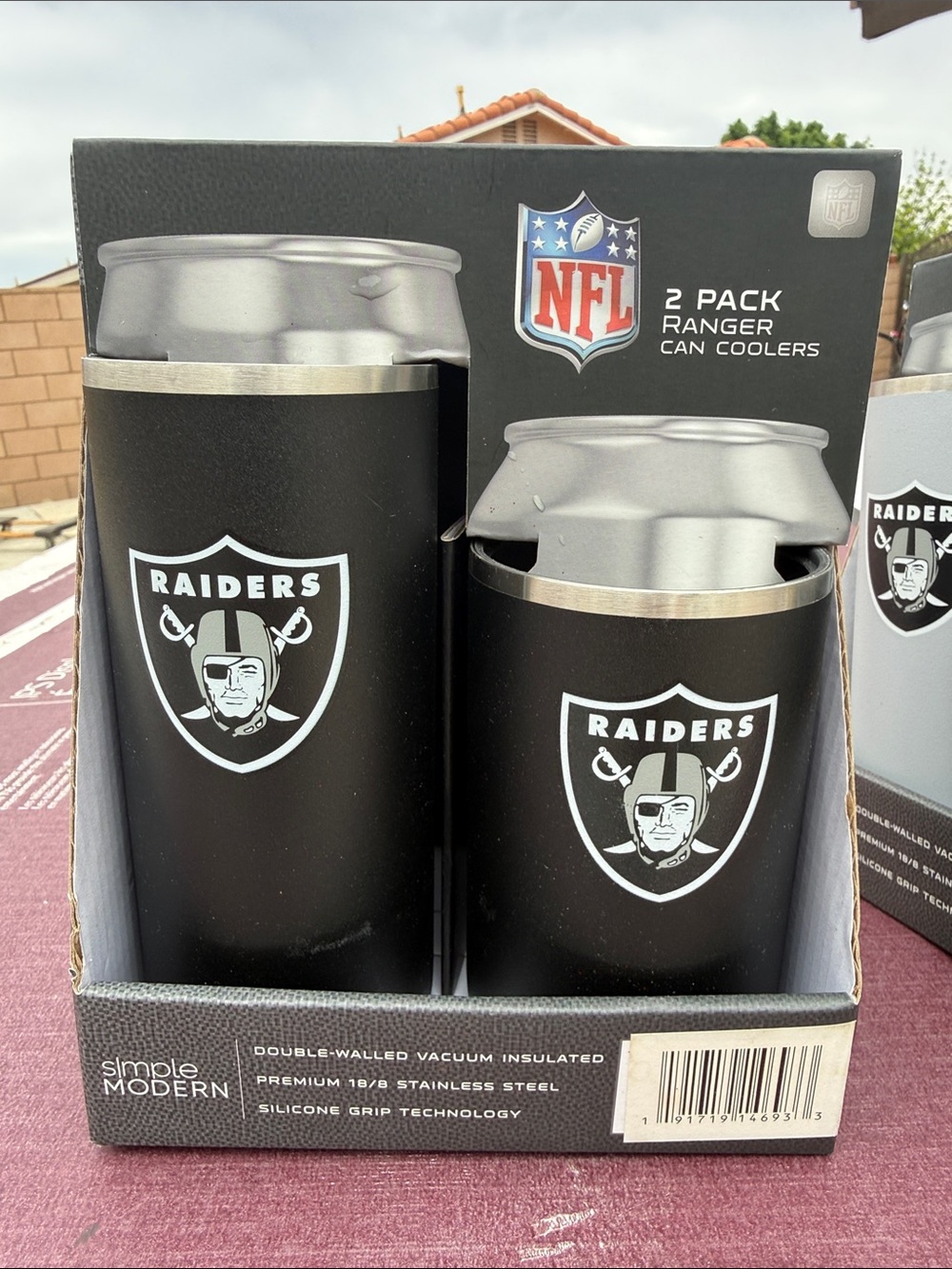 Raiders Black 2-Pack Ranger Can Coolers - Official NFL Design